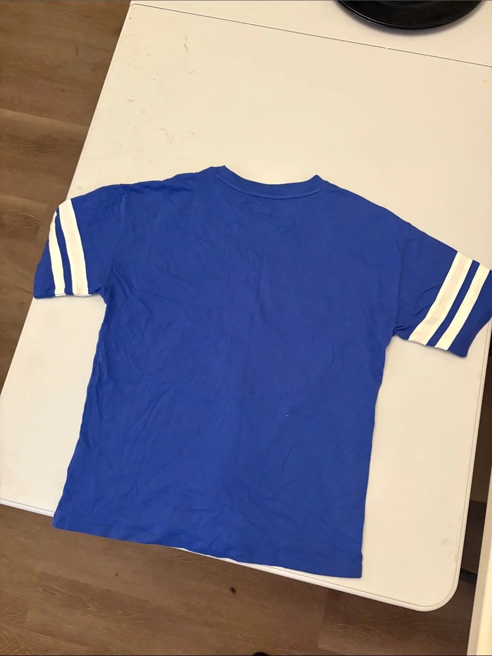 GAP Blue Graphic Tee with White 25 and Sleeve Stripes
